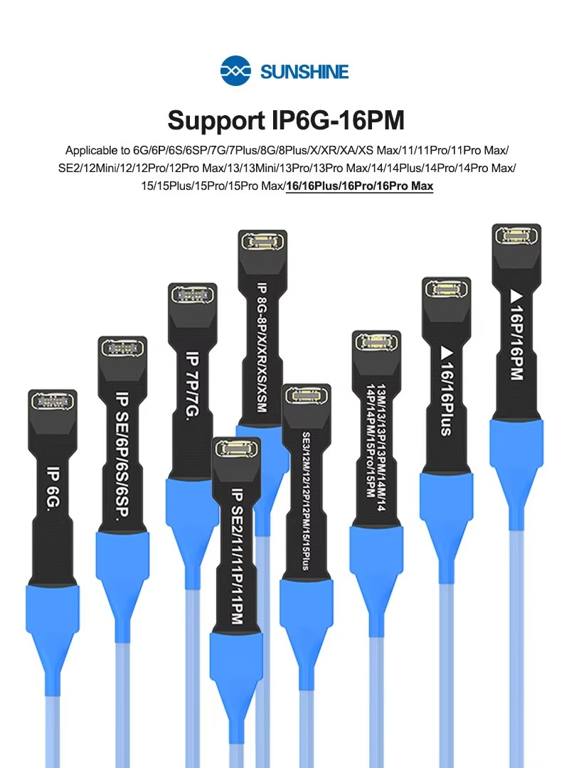 SUNSHINE SS-905 SE IP6G-16PM Phone Power Cable for iPhone 6-16PM Battery-Free Boot FPC Anti-Bend, Smart Burn Protection