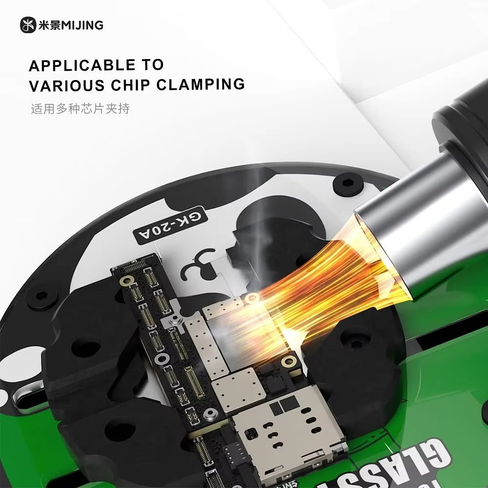 MIJNG tempered glass heat insulation ring clamp rotating CPU fixed microscope clamp mobile phone repair tool