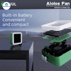 2UUL Aiolos Portable Fan Fume Extracting Cooling Lighting 3 in 1Mini Fan with Carbon Filter for Mobile Phone PCB Welding Repair