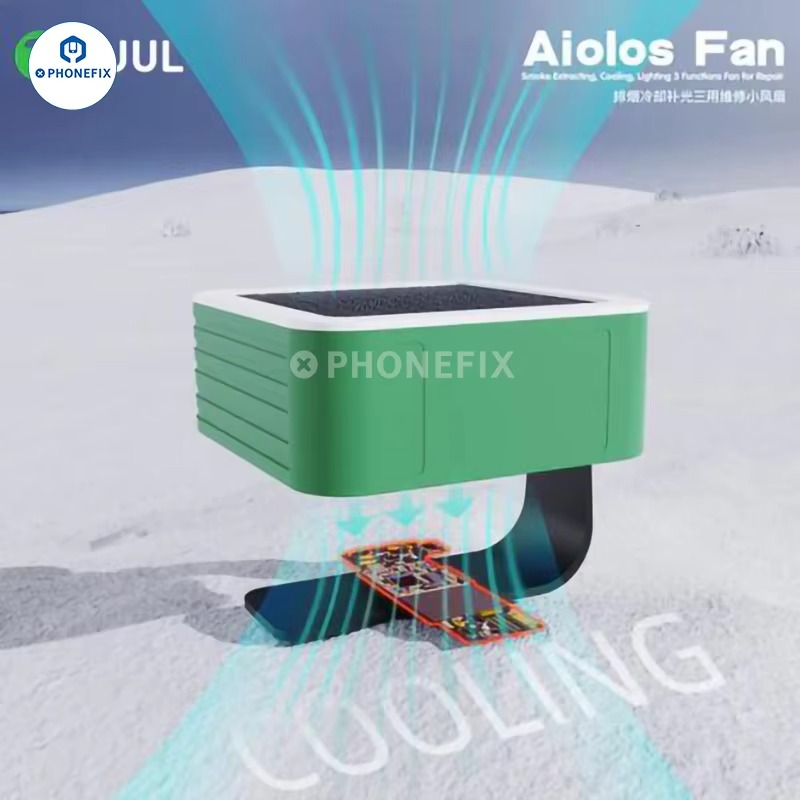 2UUL Aiolos Portable Fan Fume Extracting Cooling Lighting 3 in 1Mini Fan with Carbon Filter for Mobile Phone PCB Welding Repair