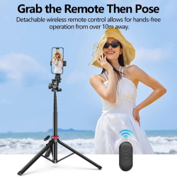 Ulanzi MT-78 Quick-Release Tripod with Cold Shoe Mount 1.85M Height for Selfie Vlogging Live Photograph with Flexible Ball Head