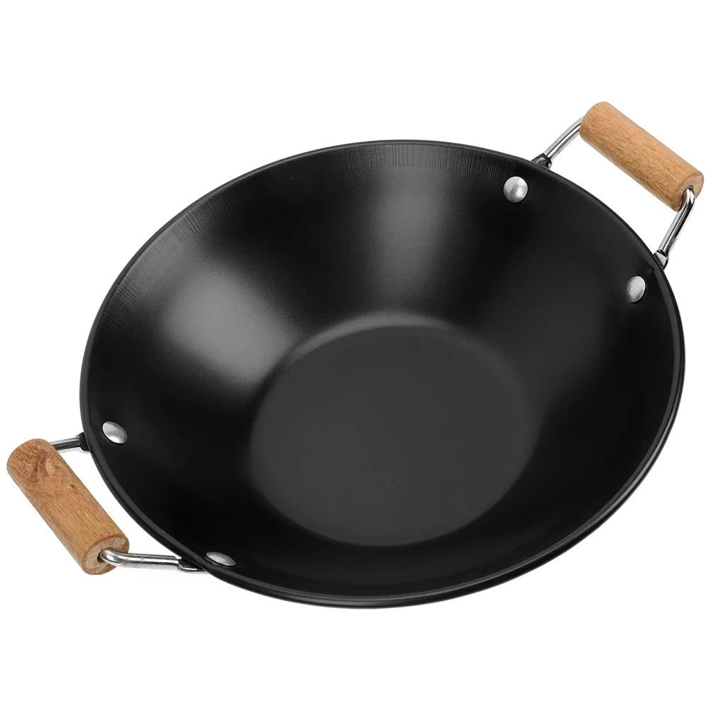 Stainless Steel Small Hot Pot Cooking Utensils Thickened Pot Wooden Handle Kitchen Wok Household Cookware Premium Material