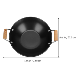 Stainless Steel Small Hot Pot Cooking Utensils Thickened Pot Wooden Handle Kitchen Wok Household Cookware Premium Material