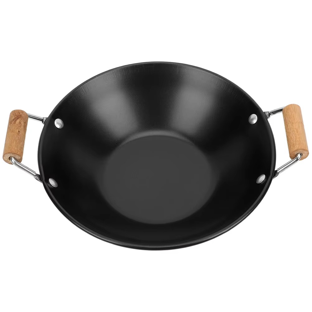 Stainless Steel Small Hot Pot Cooking Utensils Thickened Pot Wooden Handle Kitchen Wok Household Cookware Premium Material