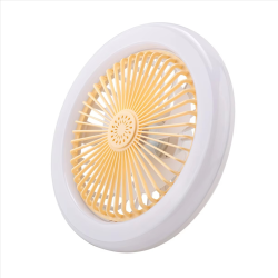 Ceiling Fan with Lights E27 Ceiling Fan with Lights,Enclosed Low Fan Light, Electric Fan Gimbal Lamp Holder(Cream Color)