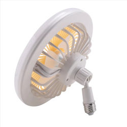 Ceiling Fan with Lights E27 Ceiling Fan with Lights,Enclosed Low Fan Light, Electric Fan Gimbal Lamp Holder(Cream Color)