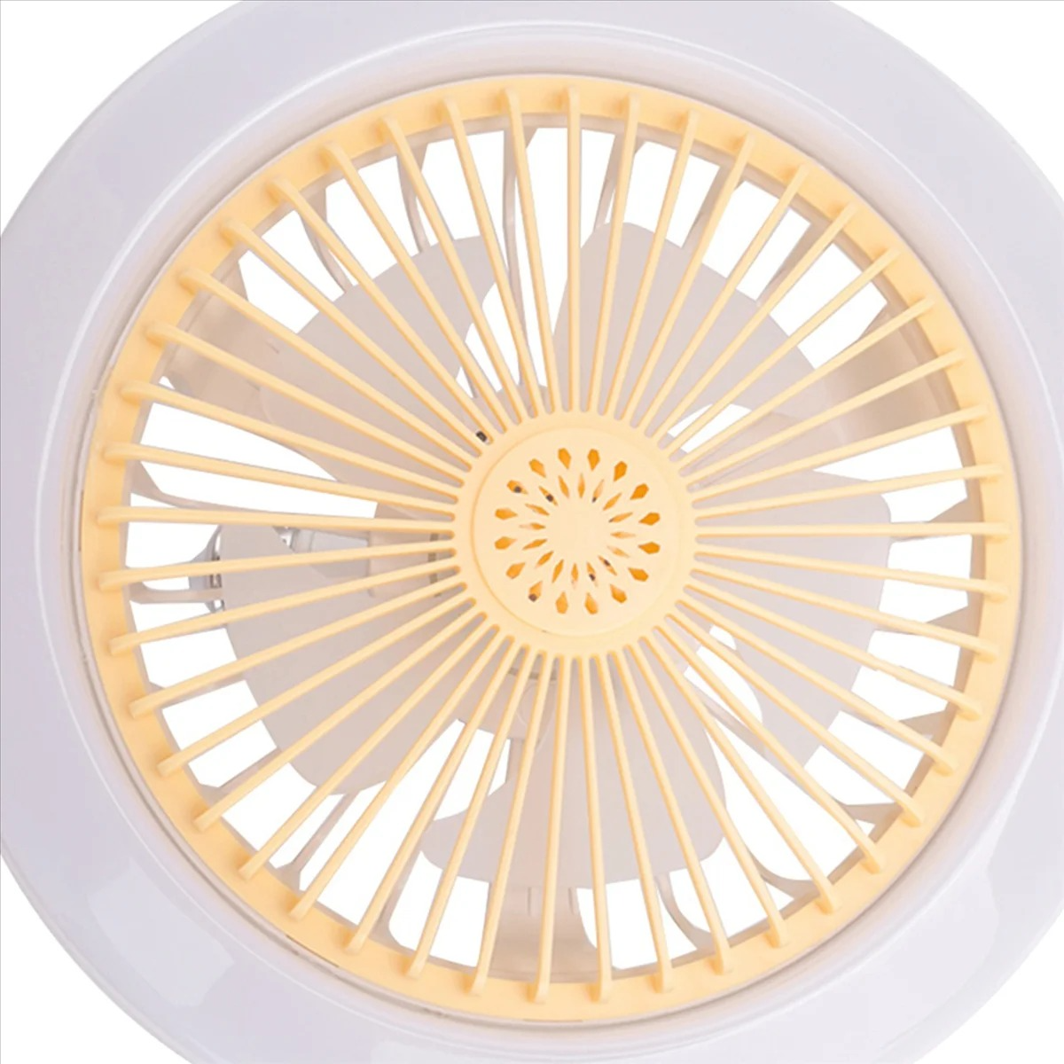 Ceiling Fan with Lights E27 Ceiling Fan with Lights,Enclosed Low Fan Light, Electric Fan Gimbal Lamp Holder(Cream Color)