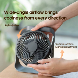 KINSCOTER Portable Mini Fan 2000mAh Circulator Wireless Home Quiet Ventilator Desktop Wall Ceiling Fan Air Cooler with Hook
