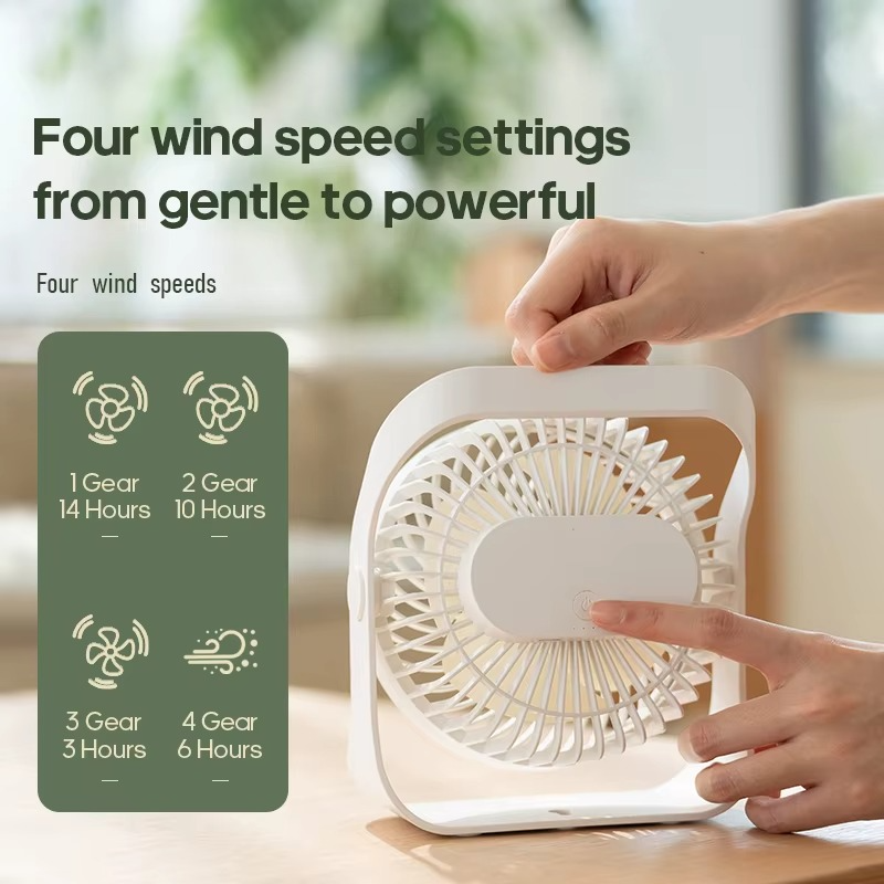 KINSCOTER Portable Mini Fan 2000mAh Circulator Wireless Home Quiet Ventilator Desktop Wall Ceiling Fan Air Cooler with Hook