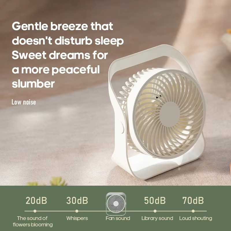KINSCOTER Portable Mini Fan 2000mAh Circulator Wireless Home Quiet Ventilator Desktop Wall Ceiling Fan Air Cooler with Hook