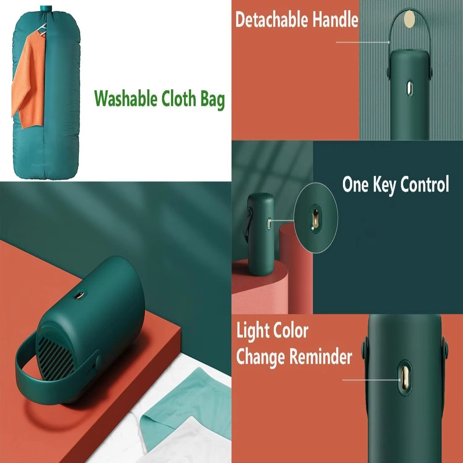 Portable Clothes Dryer, 250W Multifunctional Small Dryer Machine, Big Clothes Bags for Travel and Laundry