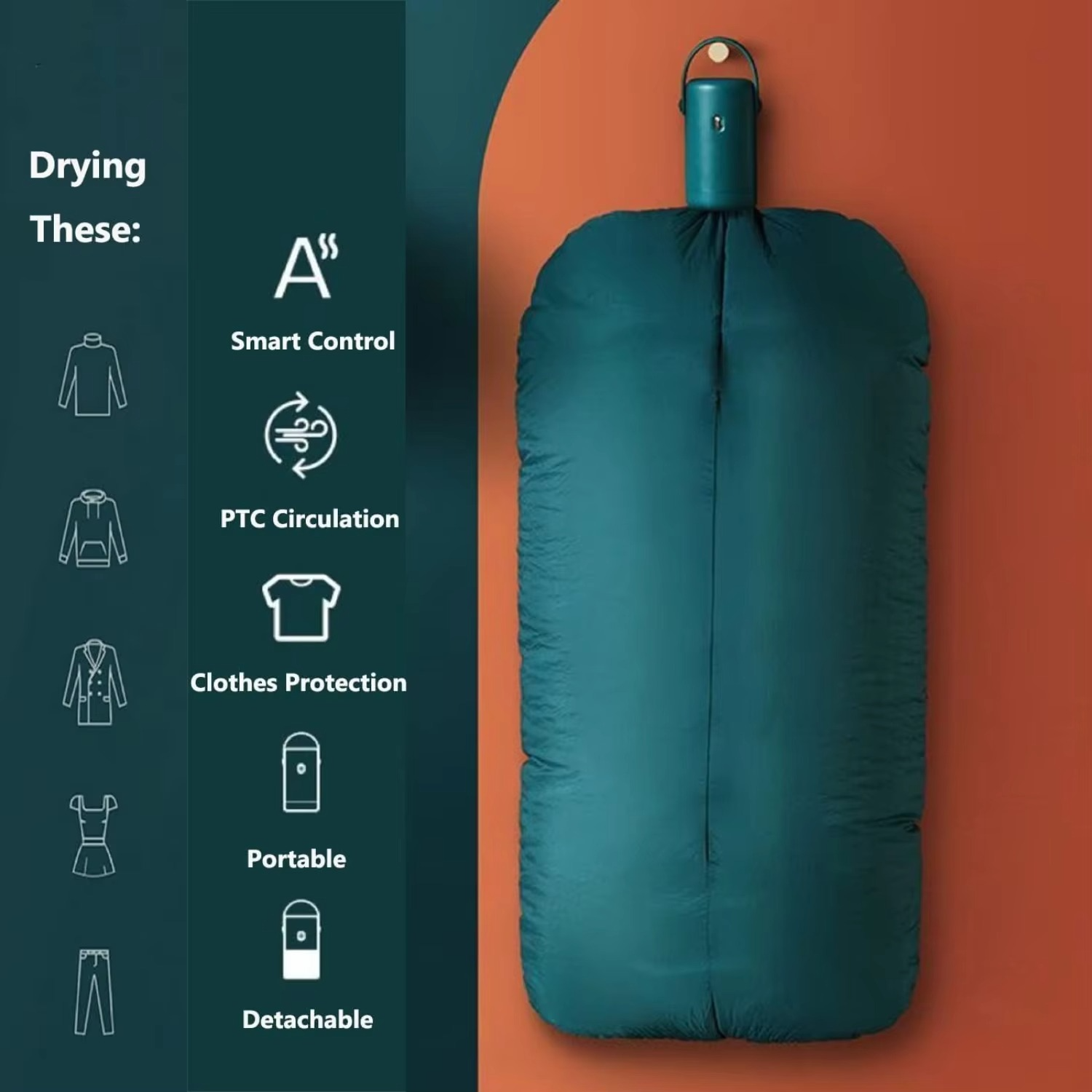 Portable Clothes Dryer, 250W Multifunctional Small Dryer Machine, Big Clothes Bags for Travel and Laundry