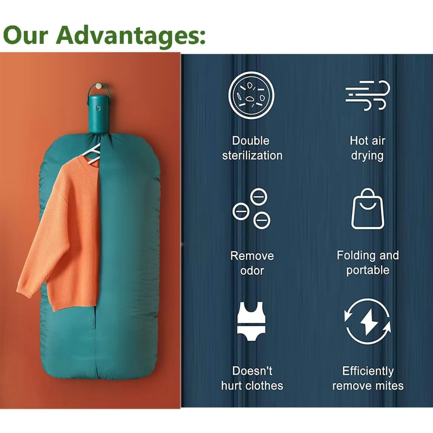 Portable Clothes Dryer, 250W Multifunctional Small Dryer Machine, Big Clothes Bags for Travel and Laundry