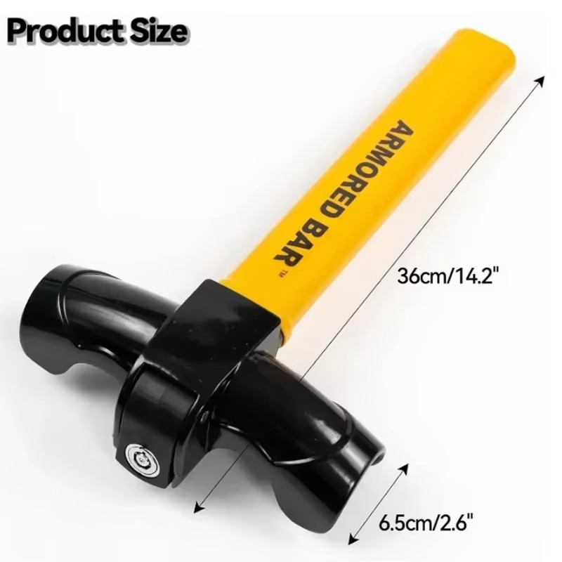 Steering wheel lock, car safety rotation T-type steering wheel anti-theft lock Universal car steering wheel lock with 2 keys
