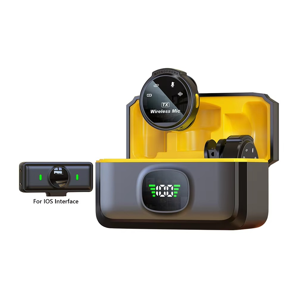 For Xiaomi Wireless Lavalier Lapel Microphone iPhone iOS/Android Type-C Phone Live Game Recording Interview with Magnetic Clip