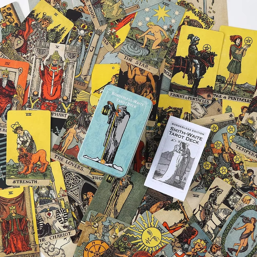 Borderless Edition tarot Deck gold Edge Tarot Oracle Cards 78 Cards