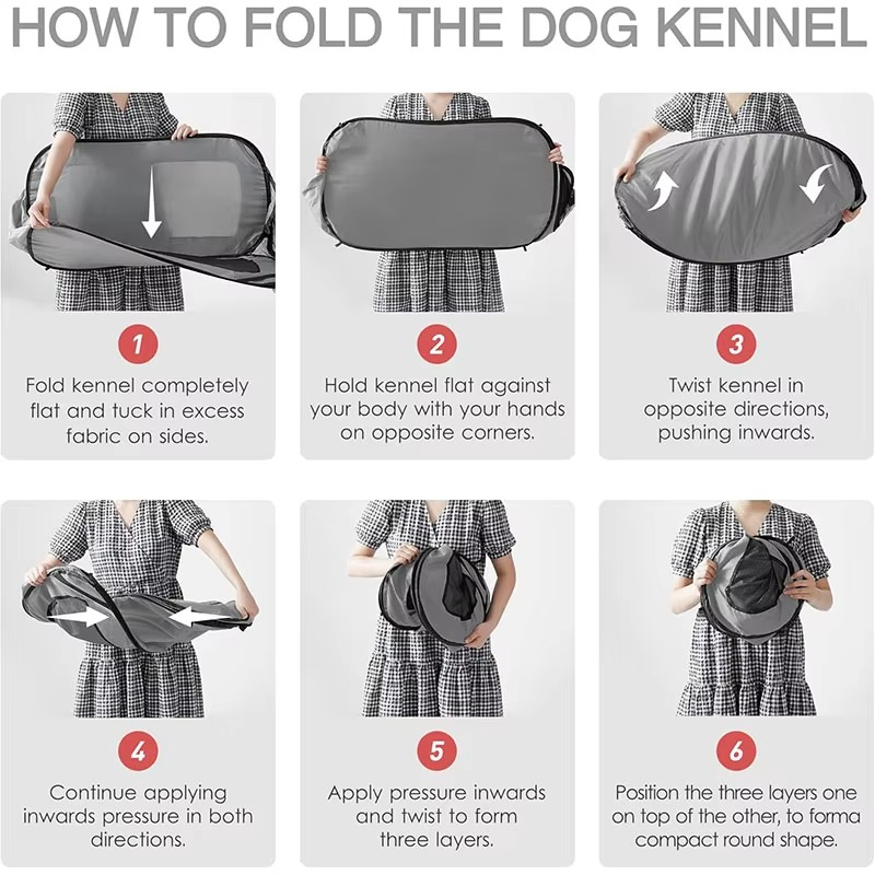 Large Pop Open Kennel,Portable Cat Cage Kennel,Indoor Outdoor Crate For Pets,Portable Car Seat,Waterproof Pet Bed