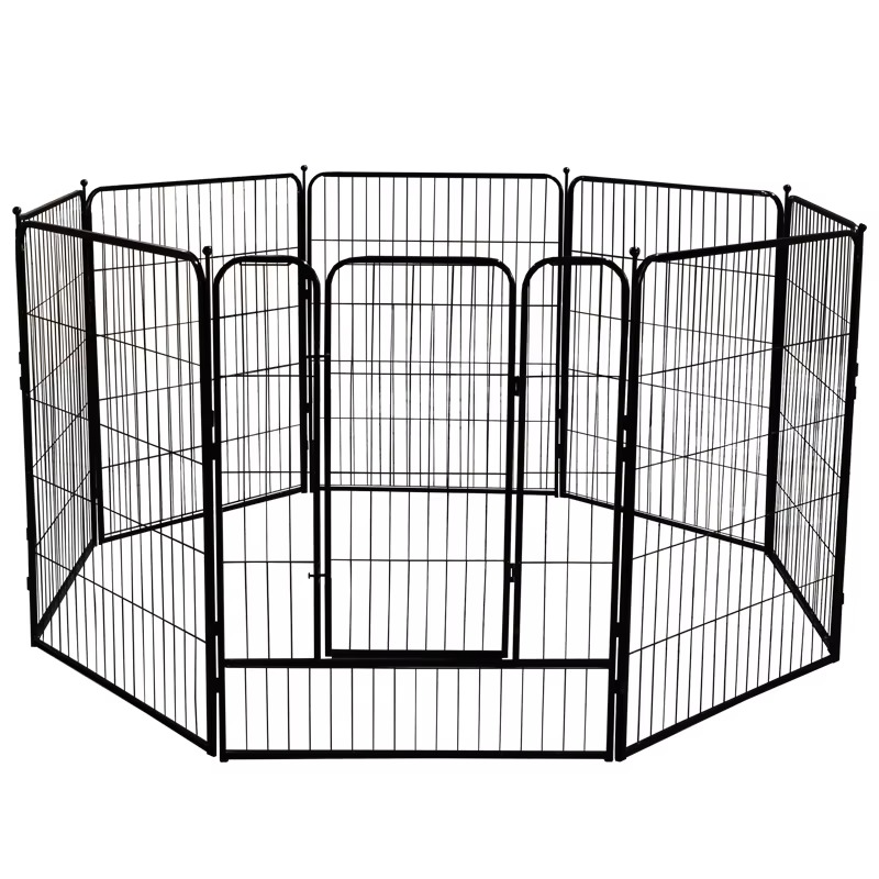 Collapsible Design Durable Enclose Metal Dog Playpen Panels Heavy Duty Dog Pen Cat Fence With Doors For Large Pet Outdoor/Indoor