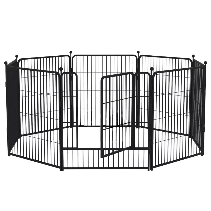 Collapsible Design Durable Enclose Metal Dog Playpen Panels Heavy Duty Dog Pen Cat Fence With Doors For Large Pet Outdoor/Indoor