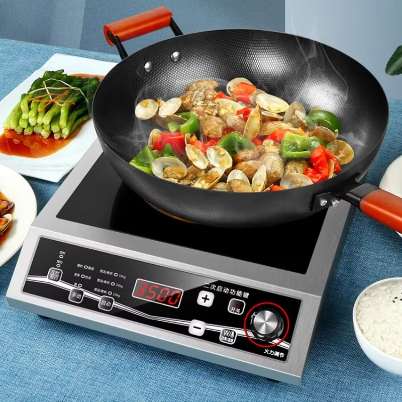 220V Induction Cooker Commercial High-power Single-head Electromagnetic Stove Button