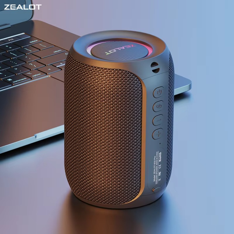Zealot-S32PRO Powerful Bluetoooth Speaker, Bass Wireless, LED Light, Outdoor Speakers, Subwoofer, Waterproof Sound Box Support