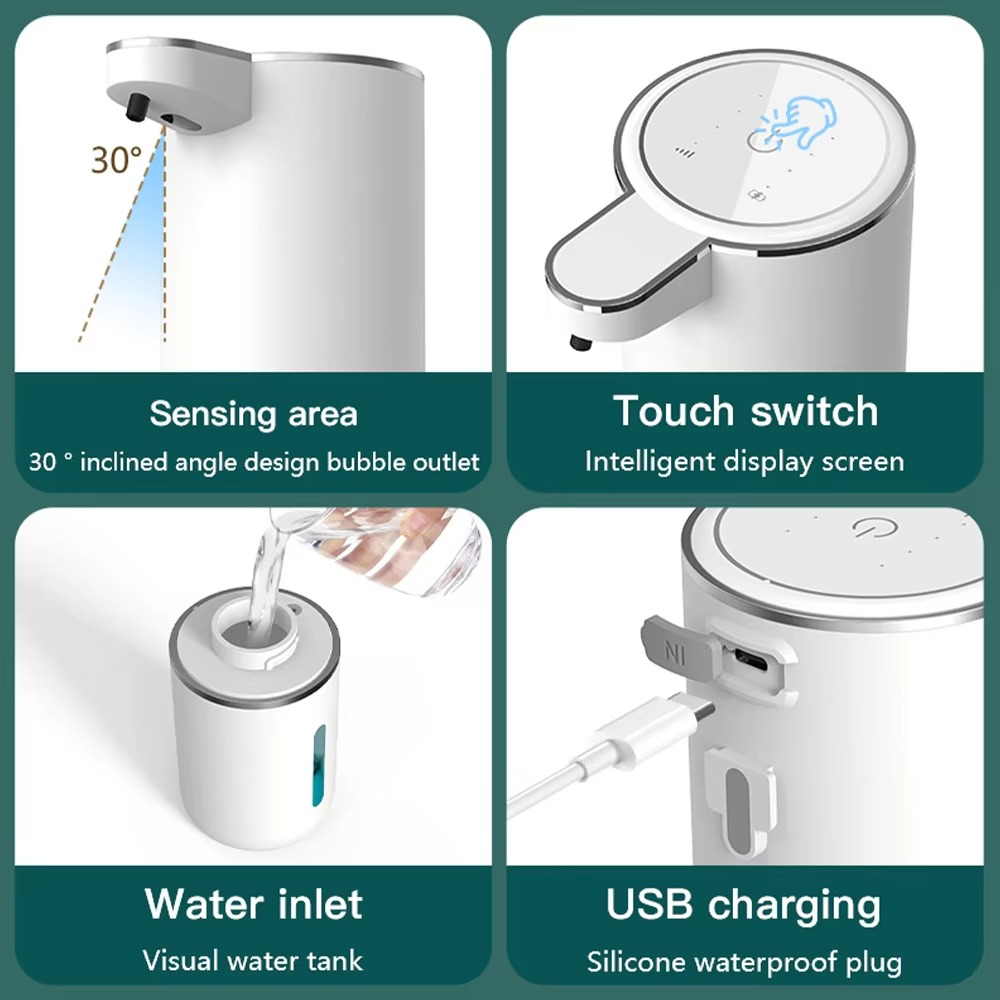 Smart induction soap dispenser Automatic hand sanitizer Electric wall mounted foam mobile phone USB rechargeable soap dispenser