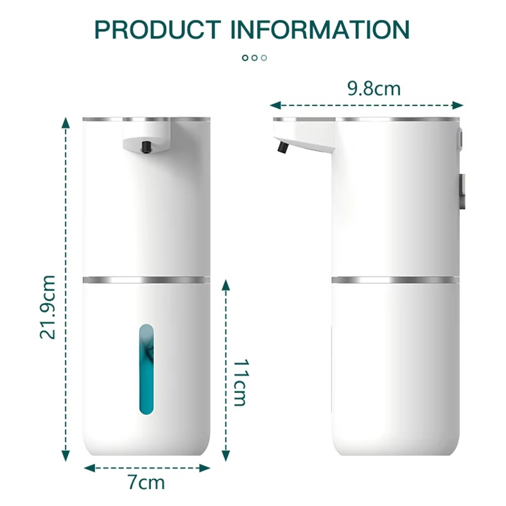 Automatic Touchless Foaming Soap Dispenser 380ml 4 Level Adjustable USB Rechargeable Electric Wall Mounte