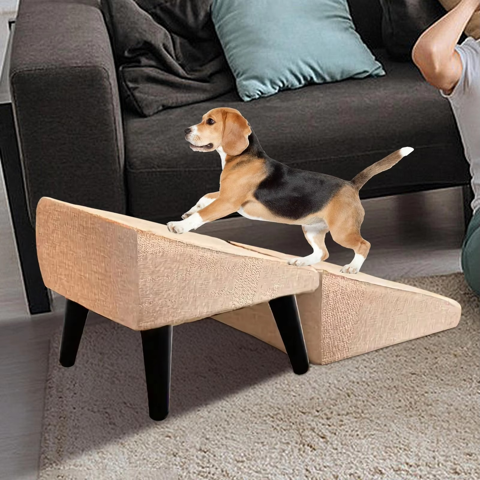 Multifuction Dog Ramp for Bed Foldable Dog Stairs Anti-Slip Kitten Puppy Ladder Multifunctional Footrest Stool for Dog Cats