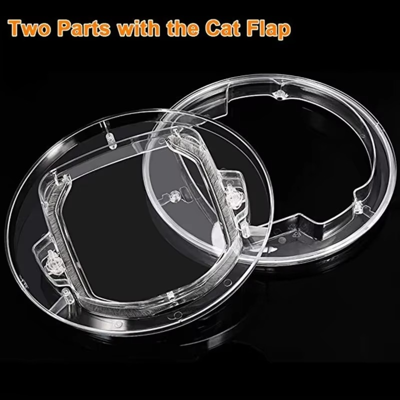 Lockable Security Pet Entrance Glass Window Puppy Hole Door for Cat Dog Easy Use