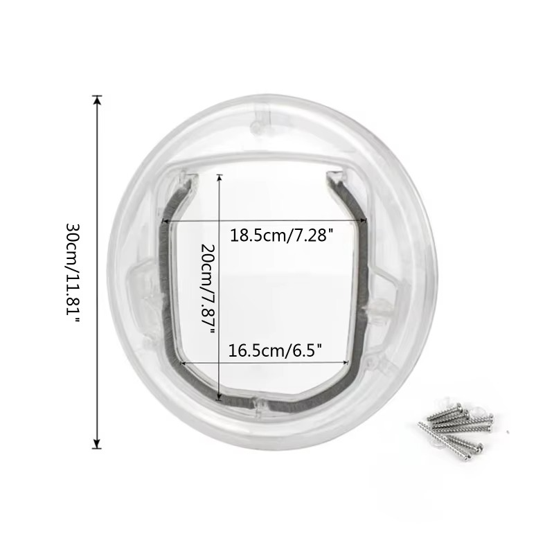 Lockable Security Pet Entrance Glass Window Puppy Hole Door for Cat Dog Easy Use