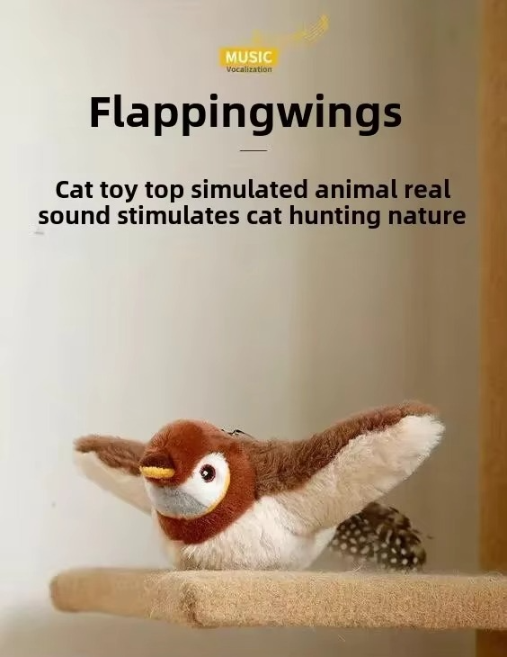 Hot Rechargeable Bird Cat Toy Things for Cats Interactive Cat Toys Catnip Cat's Accessories Supplies Pet Products Home Garden