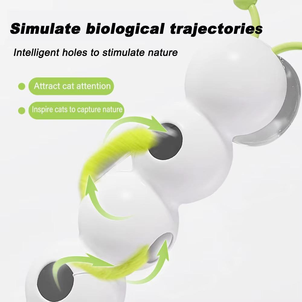 Intelligent Interactive Cat Stick with Feather Prey Tail Suitable for Automatic Swing Mobile wake-up Intelligent Sensing Cat Toy