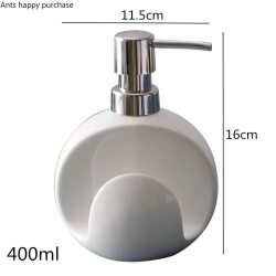 2 in 1 Ceramic Lotion Bottle Soap Dispenser Dual Purpose Bottle Sponge Seat Hand Sanitizer Bottle Bathroom Supplies Soap