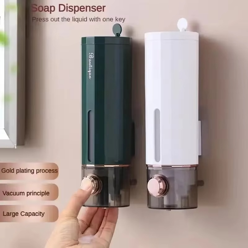 450ML Non-Perforating Soap Dispenser Hand Sanitizer Wall Hanger Press Dispenser Home Hotel Shower Gel Shampoo Box Wall Mount