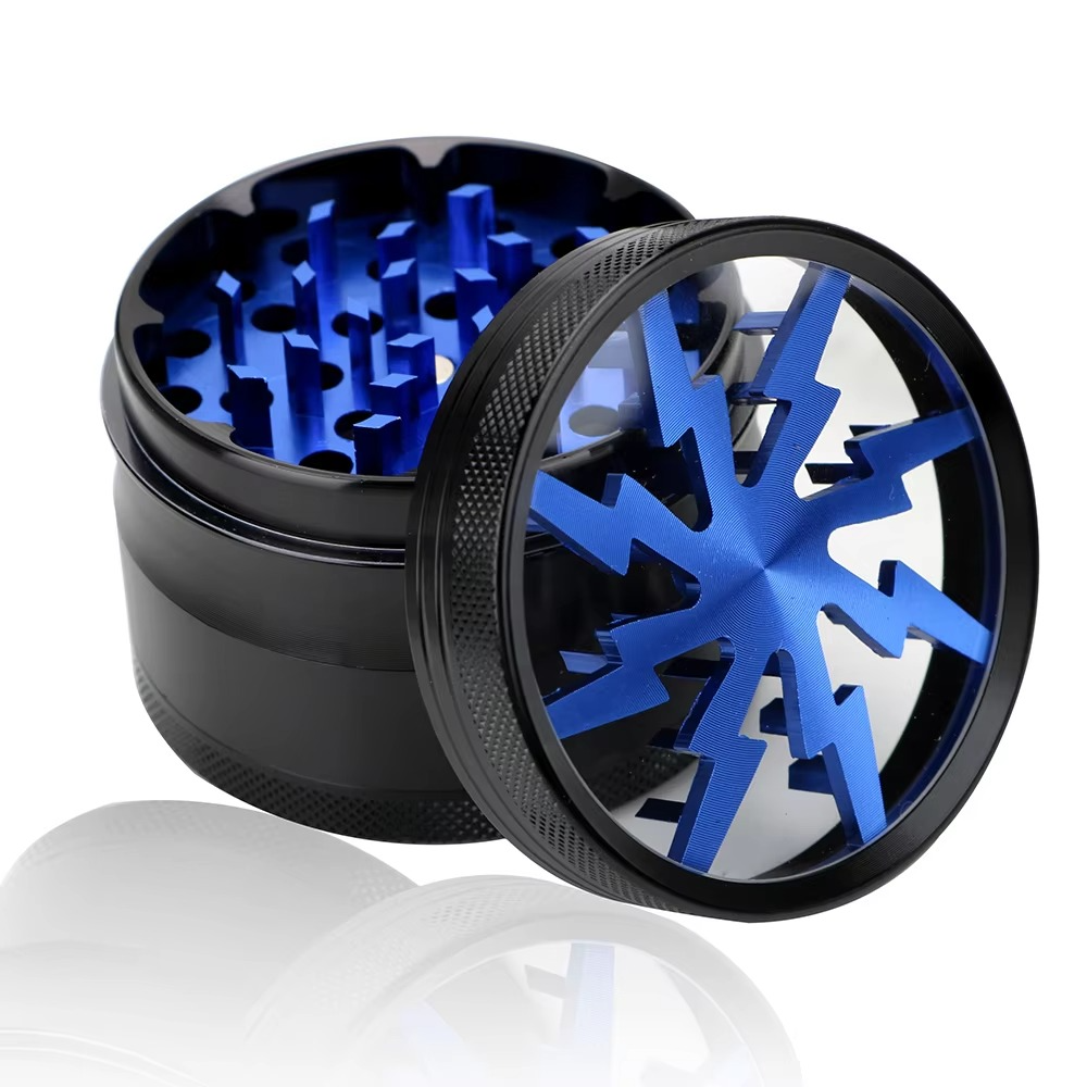 Herb Cutter Grinder Aluminum Alloy Transparent Spice Cutter