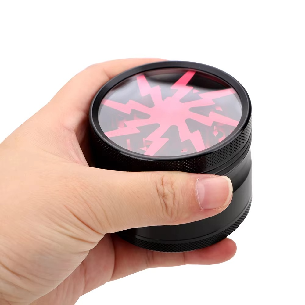 Herb Cutter Grinder Aluminum Alloy Transparent Spice Cutter