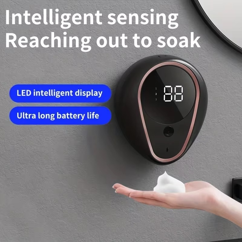 Soap Bottle Automatic Soap Dispenser 300ML Foam Rechargeable Soap Dispenser Wall-mounted Foam Smart Hand Washing Soap Dispenser