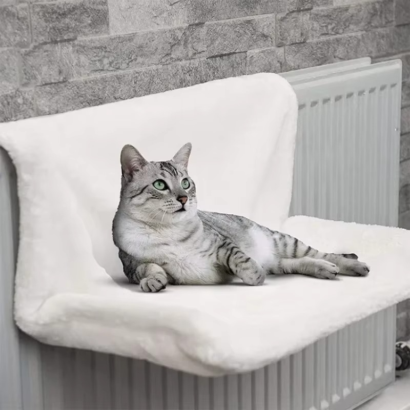 Hanging Cat Bed Hammock Luxury Radiator Bed Warm Fleece Basket Pet Metal Iron Frame Sleeping Bed for Cats