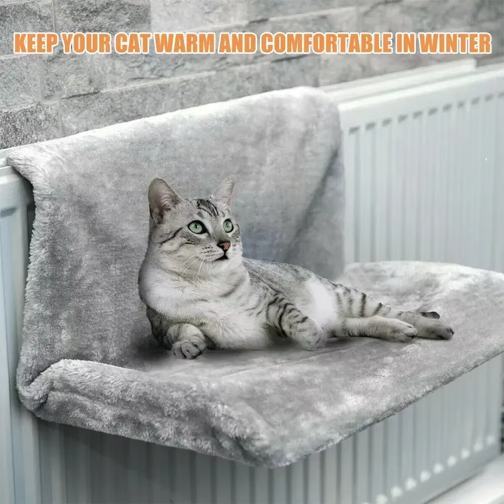 Hanging Cat Bed Hammock Luxury Radiator Bed Warm Fleece Basket Pet Metal Iron Frame Sleeping Bed for Cats