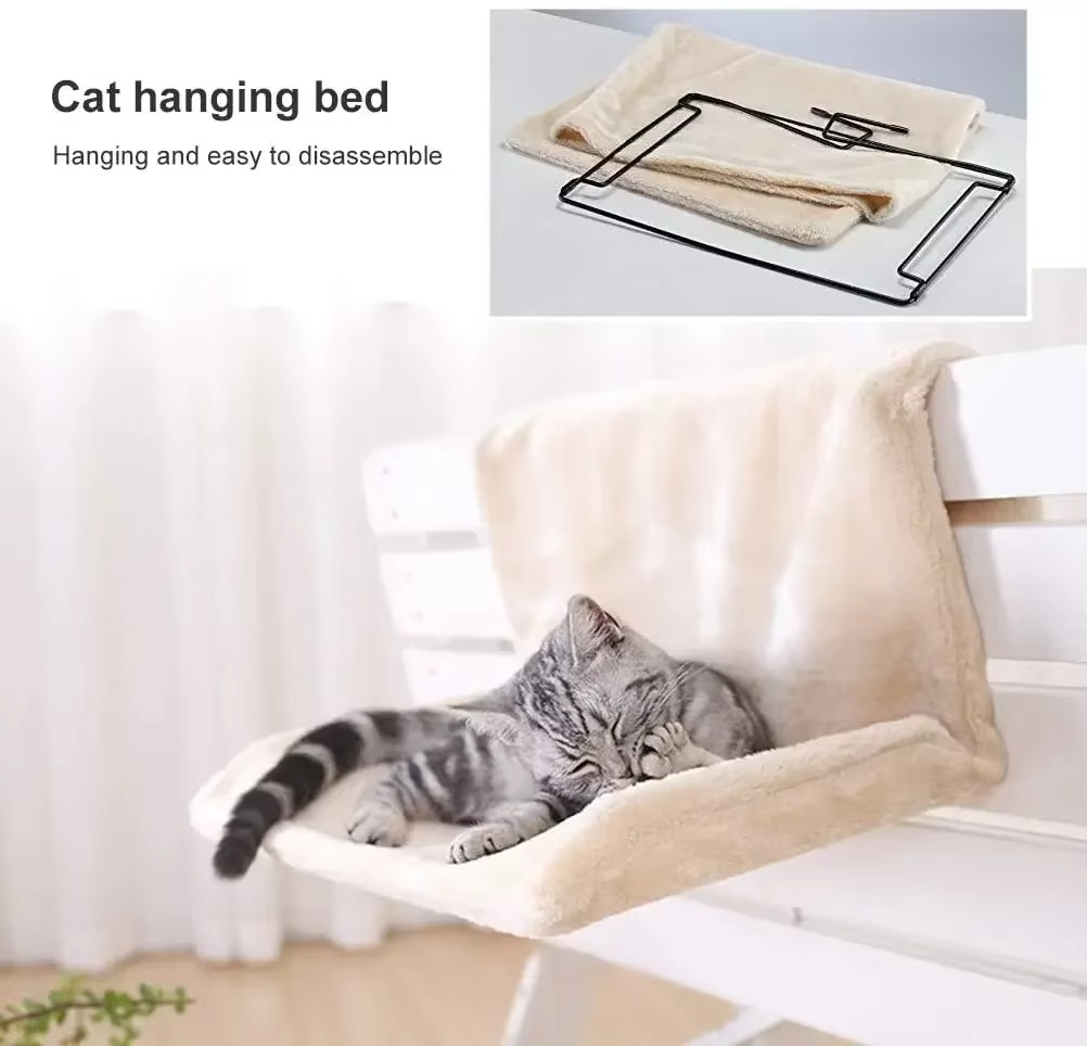 Hanging Cat Bed Hammock Luxury Radiator Bed Warm Fleece Basket Pet Metal Iron Frame Sleeping Bed for Cats