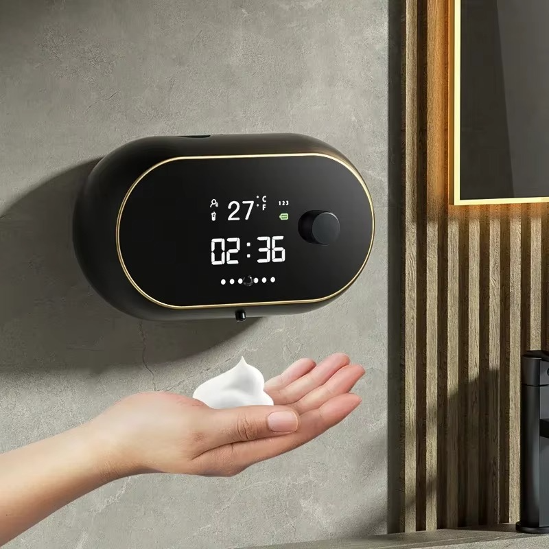 Wall-mounted Automatic Soap Dispenser Screen Soap Dispenser Automatic Touchless Rechargeable Sensor Soap Dispenser with LED