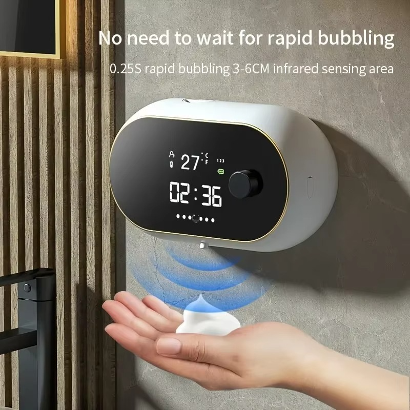 Wall-mounted Automatic Soap Dispenser Screen Soap Dispenser Automatic Touchless Rechargeable Sensor Soap Dispenser with LED