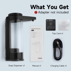 AIKE Automatic Liquid Soap Dispenser For Hands Washing Kitchen Liquid Soap Dispenser Chargeable USB Smart Dispenser For Soap