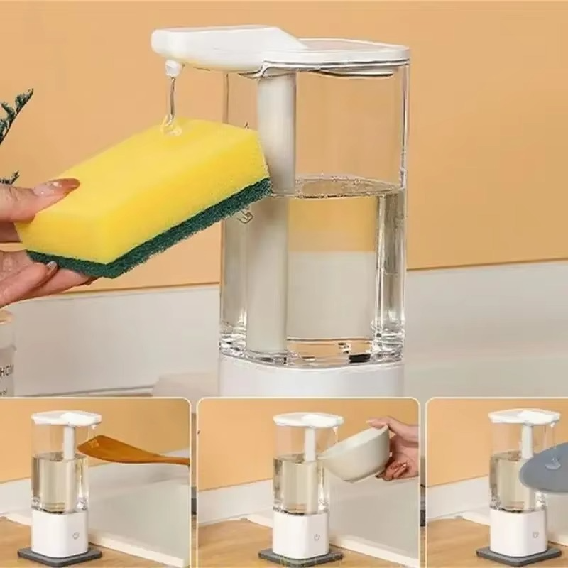 Touchless Automatic Soap Dispenser - 550ml USB Rechargeable No Contact for Liquid Soap/Disinfectant Ideal for Kitchen/Bathroom