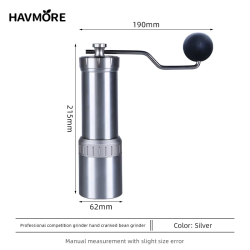 Manual Coffee Grinder – CNC Stainless Steel Burr, Adjustable Settings, Modern Design