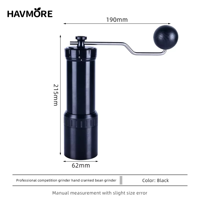Manual Coffee Grinder – CNC Stainless Steel Burr, Adjustable Settings, Modern Design