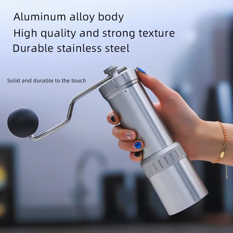 Manual Coffee Grinder – CNC Stainless Steel Burr, Adjustable Settings, Modern Design