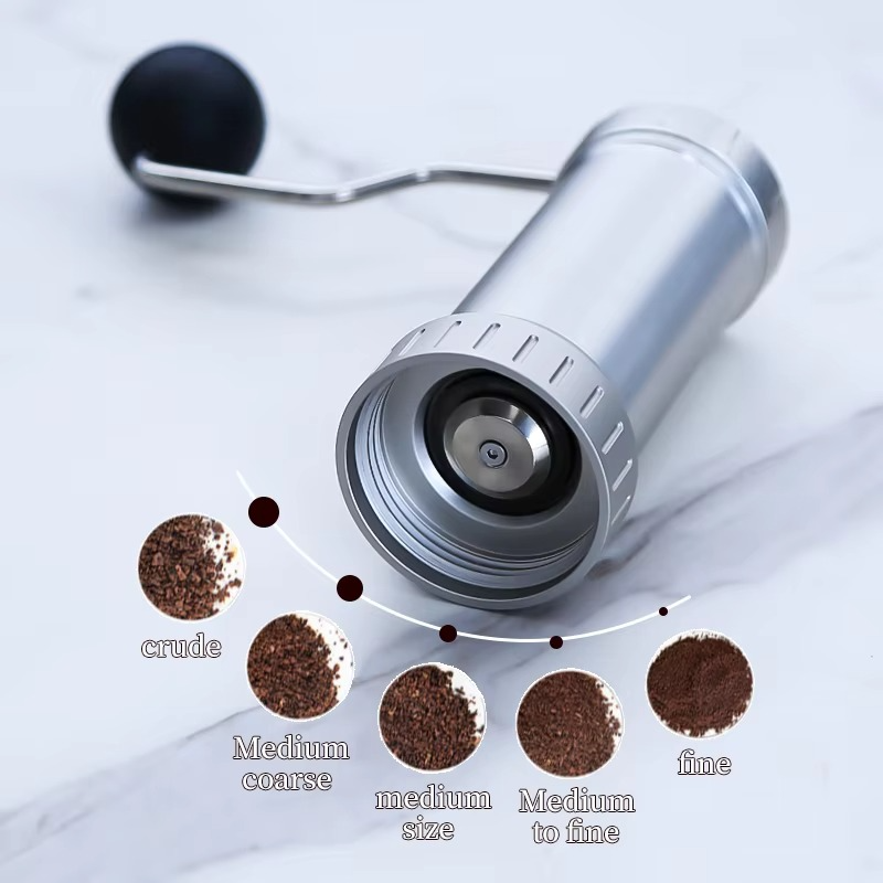 Manual Coffee Grinder – CNC Stainless Steel Burr, Adjustable Settings, Modern Design