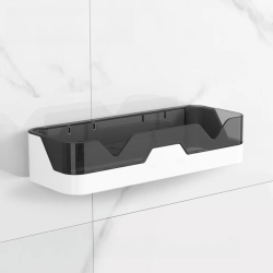 No Drill Bathroom Shelf Plastic Shower Organizer Wall Mounted Toiletries Storage Rack Shampoo Holder Bath Accessories