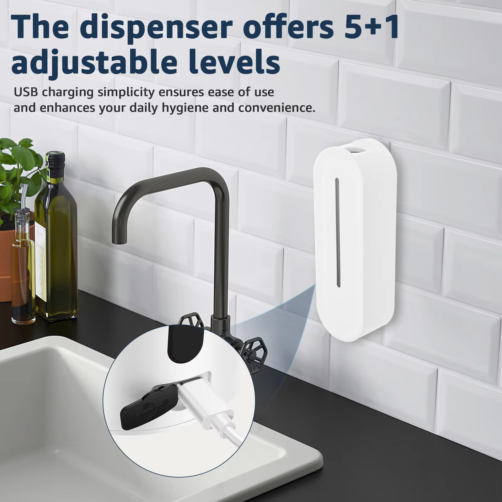 420ml Automatic Soap Dispenser Adjustable Touchless Motion Sensor Smart Bathroom Hand Sanitizer Soap Dispenser